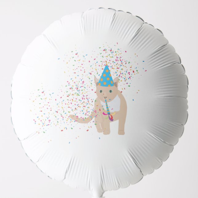 Funny Cat Animals Having a Party  Balloon (Front)