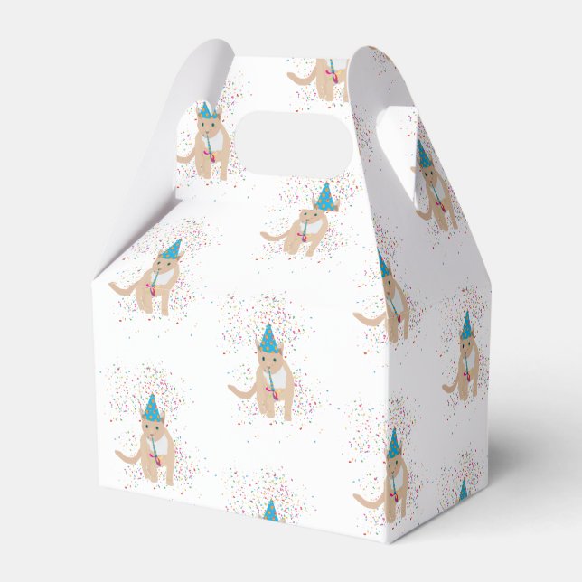 Funny Cat Animals Having a Party  Favor Boxes (Front Side)