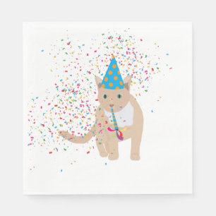 Funny Cat Animals Having a Party Napkins