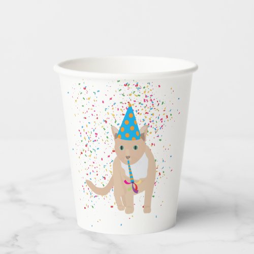 Funny Cat Animals Having a Party  Paper Cups
