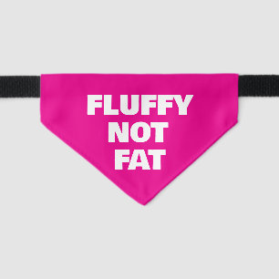 Funny cat apparel "fluffy not fat" pink girly pet bandana collar