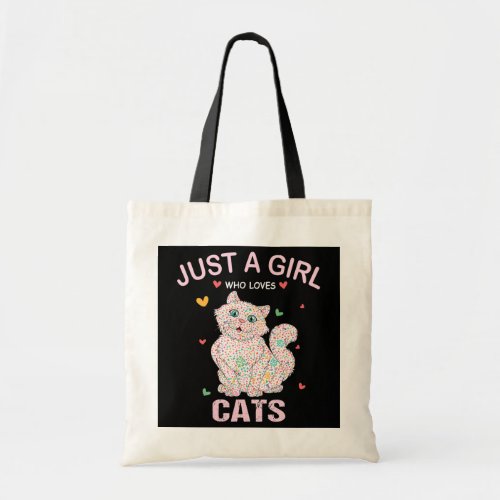 Funny Cat Apparel for Women Just a Girl Who Loves Tote Bag