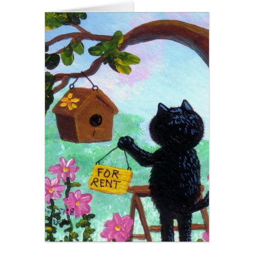 Funny Cat Art Birdhouse Cartoon Creationarts LRA