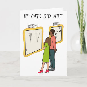 Funny cat art birthday card for cat Dad