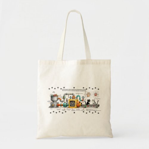 Funny Cat Assembly Machine Tote Bag
