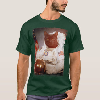 Funny Cat Astronaut Moon Space Mission Animal Astr T-Shirt