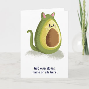 Funny Cat Avocado Cute Teen Graphic Trendy Gift Card