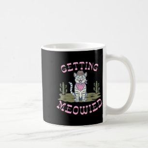 Funny cat bachelorette getting meowied bridal coffee mug