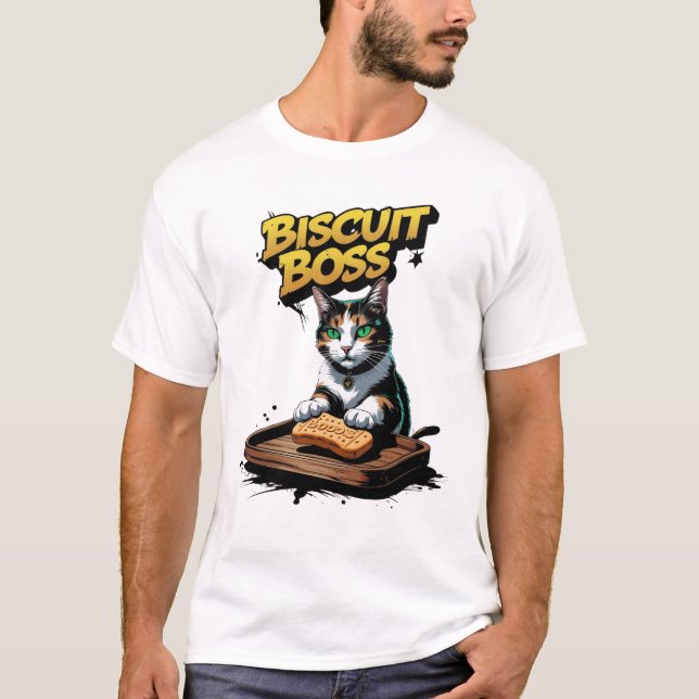 Funny Cat Bakery Biscuit Boss T-Shirt (Front)