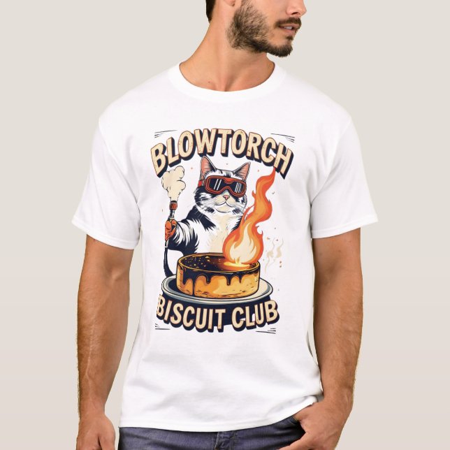Funny Cat bakery Biscuit Club T-Shirt (Front)