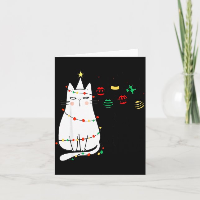 Funny Cat Ball Buster Christmas Humor  Card (Front)