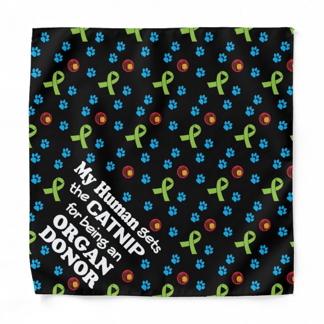 Funny Cat Bandana for Organ Donation Awareness (Front)