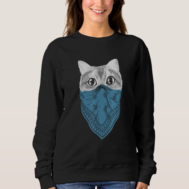 Funny Cat Bandana Sweatshirt (Front)