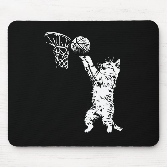 Funny Cat Basketball  Mouse Pad (Front)