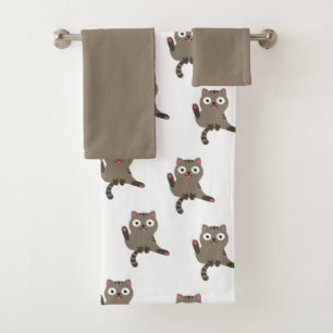 Funny Cat Bath Towel Set