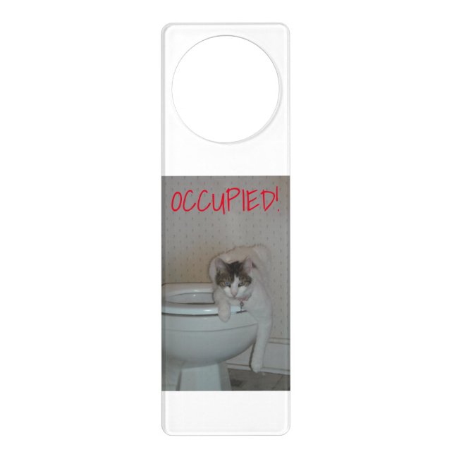 Funny Cat Bathroom Door Hanger (Front)