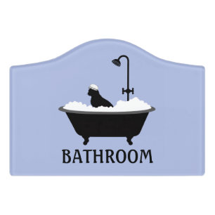 Funny Cat Bathroom Sign Bathtub Bubble Bath Shower