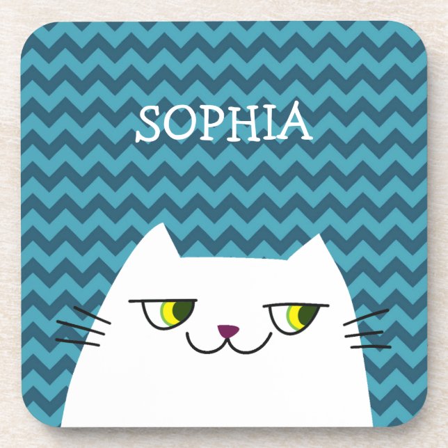 Funny Cat Beverage Coaster (Front)