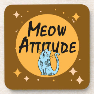 funny cat beverage coaster