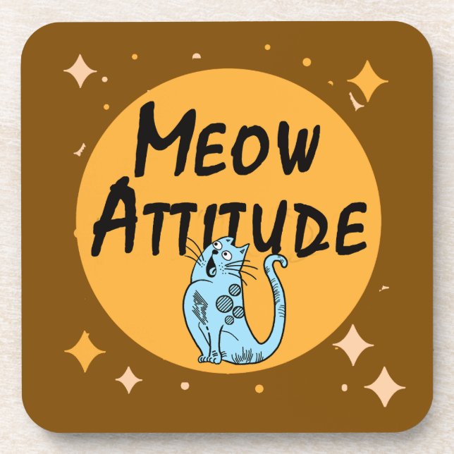 funny cat beverage coaster (Front)