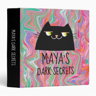 Funny Cat Binder Dark Secrets Custom Name