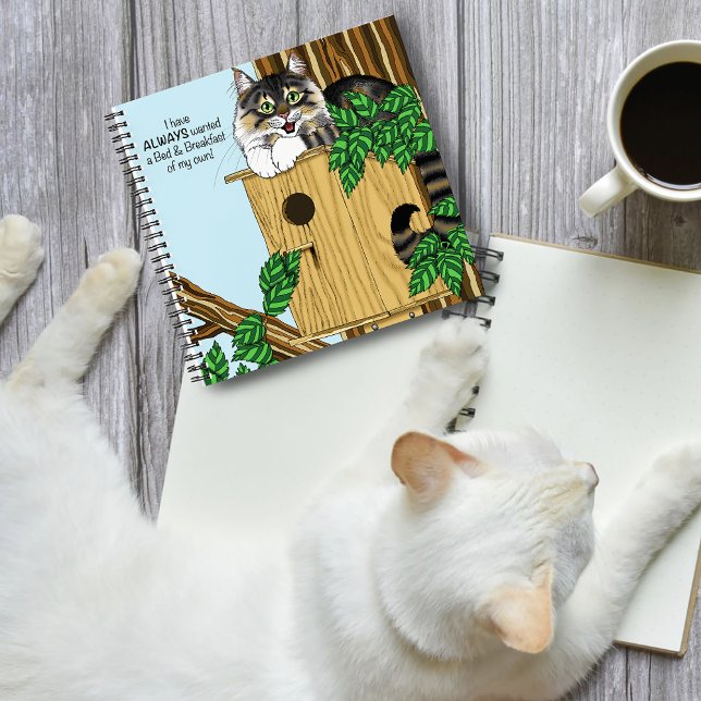 Funny Cat Birdhouse Bed & Breakfast Whimsical Notebook (Creator Uploaded)