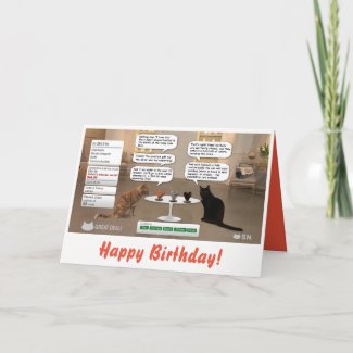 Funny cat birthday card