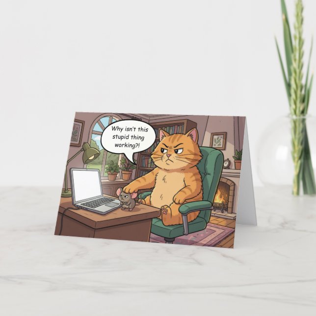 Funny Cat Birthday Card (Front)