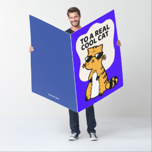 FUNNY CAT BIRTHDAY COOL BIGGEST GREETING CARD