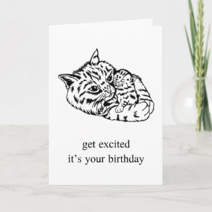 Funny Cat Birthday for Friend, Mom, Dad Card