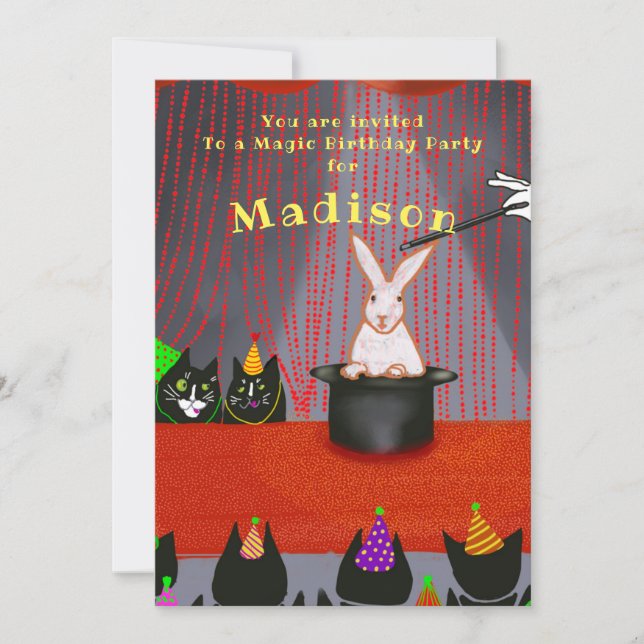 Funny Cat Birthday for Kids Invitation (Front)