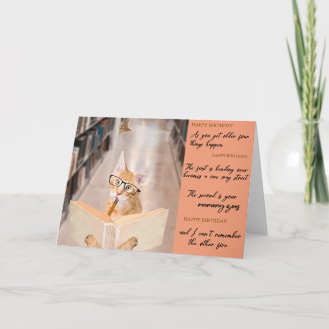 Funny Cat Birthday Greeting Card  (Front)