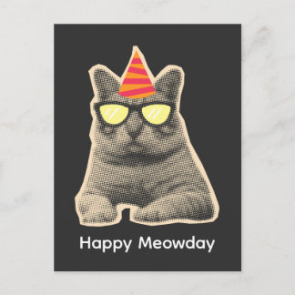 Funny cat birthday postcard