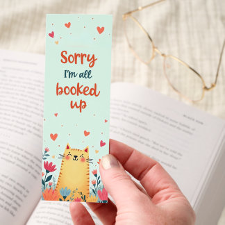 Funny Cat Bookmark with Name – Floral Bookish Gift