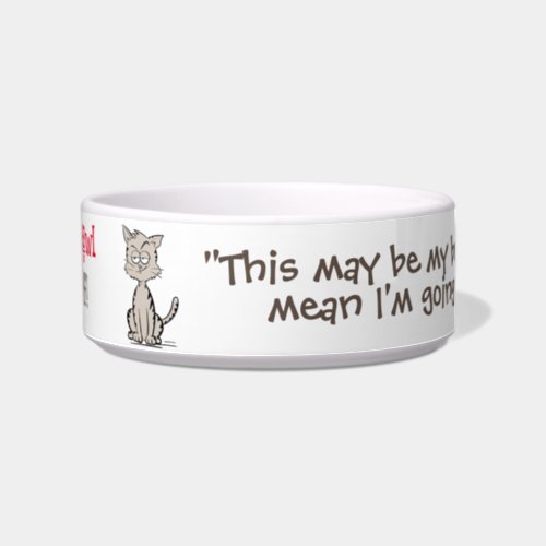 Funny Cat Bowl Customizable for your Furry Friend Bowl