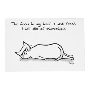 Funny Cat Bowl Placemat - Fresh Food Only