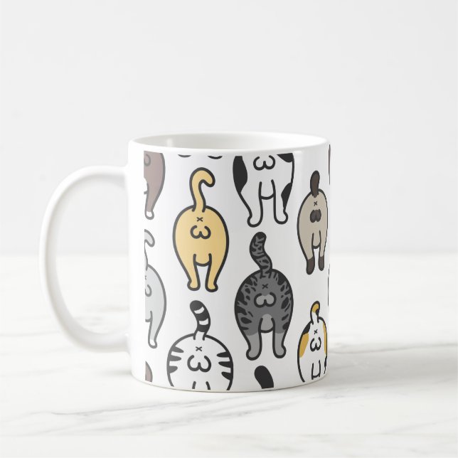 Funny Cat Butts Coffee Mug (Left)