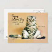 Funny Cat Cake Happy Father's Day Postcard (Front/Back)