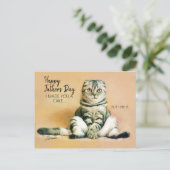 Funny Cat Cake Happy Father's Day Postcard (Standing Front)