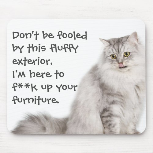 Funny Cat Caption Mess up Furniture Mouse Pad