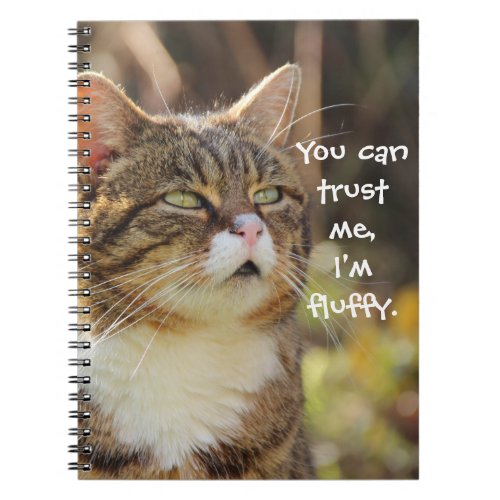 Funny Cat Caption Trust Me Im Fluffy Notebook