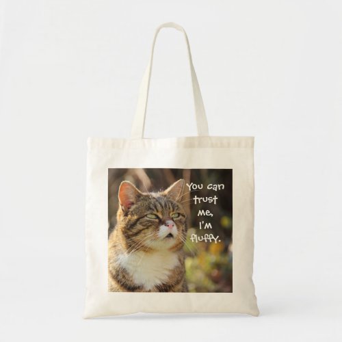 Funny Cat Caption Trust Me Im Fluffy Tote Bag