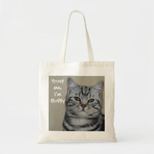 Funny Cat Caption Trust Me I'm Fluffy Tote Bag