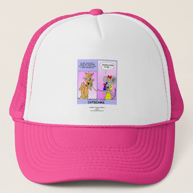 Funny Cat Cartoon (Cat Scams) Cap (Front)