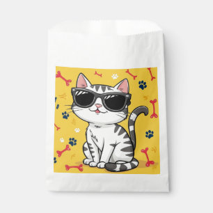 Funny Cat Cartoon cat wearing sunglasses  Favor Bag