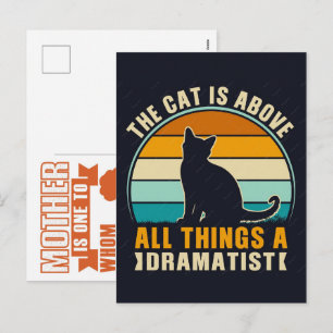 Funny cat, cat mom, women' cat gift for cat lovers holiday postcard