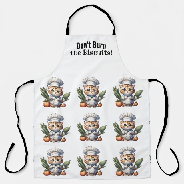 Funny Cat Chef All-Over Print Apron (Front)