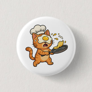 Funny Cat Chef Button