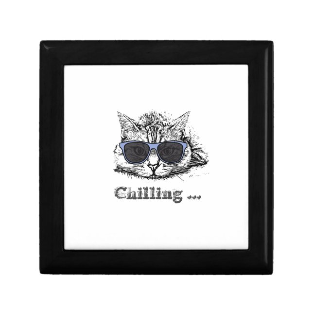 Funny Cat Chilling With Cute Sunglasses            Gift Box (Front)
