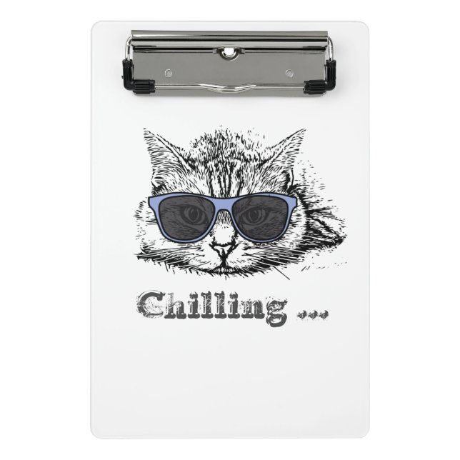 Funny Cat Chilling With Cute Sunglasses           Mini Clipboard (Front)